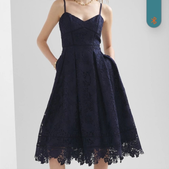 Petite Sleeveless Lace Fit & Flare Midi Dress - Picture 4 of 5